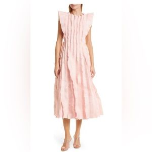 AJE Ruffle Linen Midi Dress